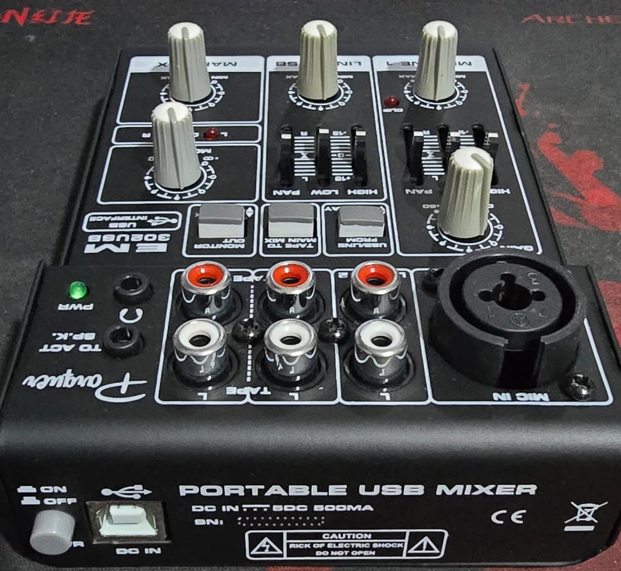 Consola Mixer Portatil 3 Ch EM302USB Con Interfaz De Grabacion IVA 10,5% PARQUER - Imagen 2