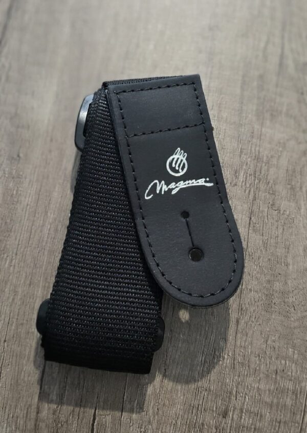 Correa MP01 Electrica Polipropileno Puntera De Cuero Negro MAGMA