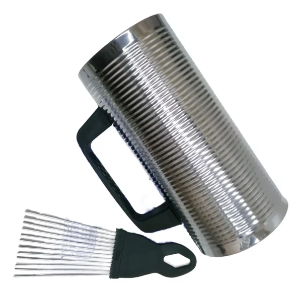 Guiro Merengue Rayado Color Acero Inoxidable Con Peine ALEYMAR