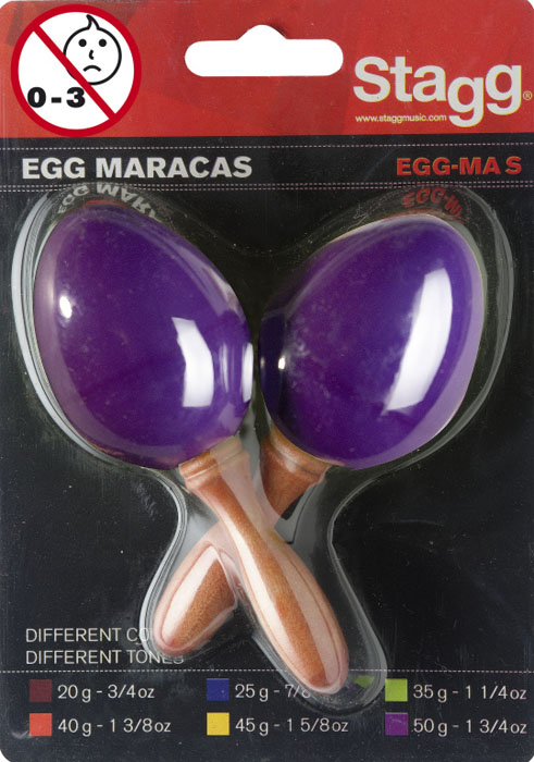 Huevos Ritmicos SEGMSPP Mango Corto En Blister-25 Gramos-Color Purpura Stagg MJ MUSIC