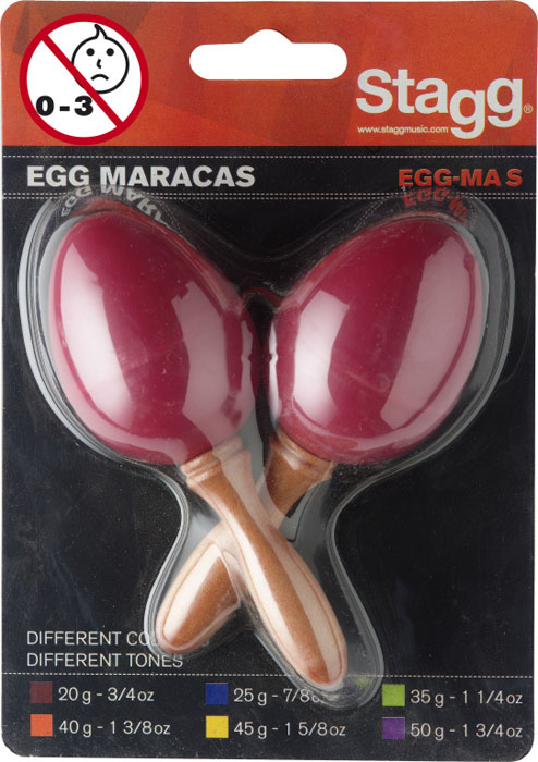 Huevos Ritmicos SEGMSRD Mango Corto En Blister-20 Gramos-Color Rojo Stagg MJ MUSIC