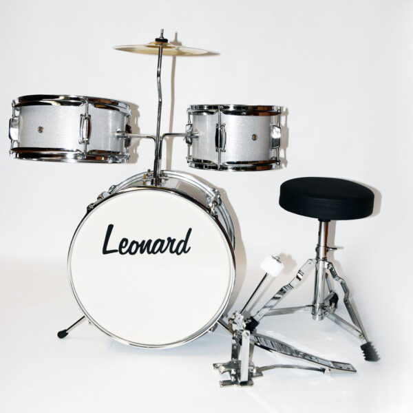 Bateria Para Niños MDJ13SV 13" 3 Cuerpos Con Platillo-Palillos-Banqueta LEONARD MJ MUSIC