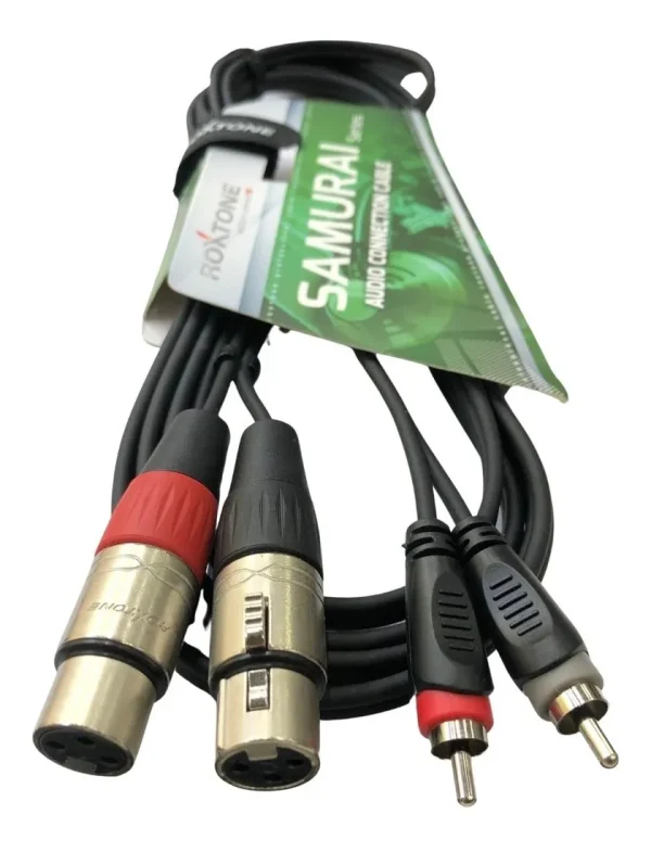 Cable RACC170L3 2 RCA Macho A 2 Canon XLR Hembra 3 Mts. Roxtone SHOWROOM