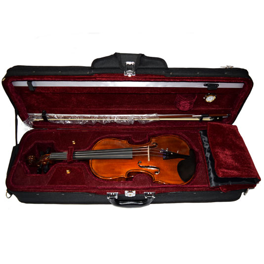 Violin STRADELLA 4/4 MV141944 Hecho A Mano-Tapa Pino Maciza Fully Carved-Estuche Rectangular Higrometro-Arco MJ MUSIC
