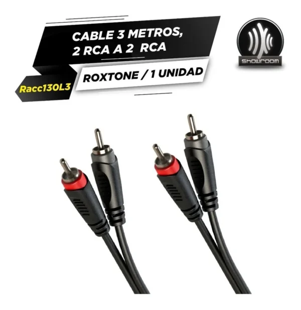 Cable  SACC130L0030 RCA/RCA 3 Mt Smart Serie Roxtone SHOWROOM