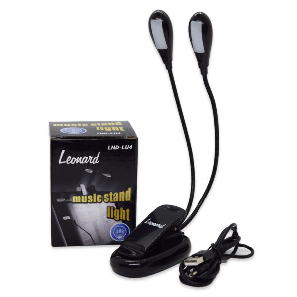 Luz De Atril LNDLU4 2 Brazos 4 Led Leonard MJ MUSIC