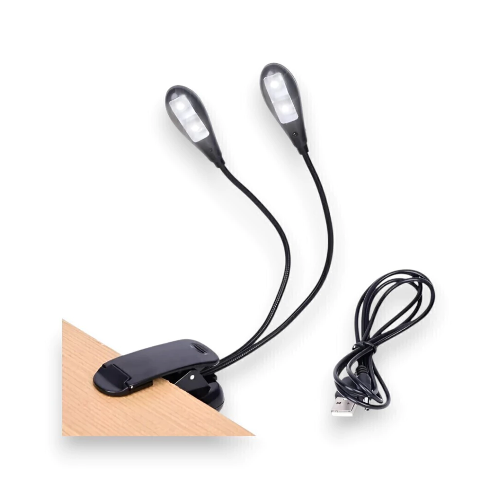 Luz Led LA-2 De Atril 2 Brazos 4 Led Santa Cruz MAGIC MUSIC - Imagen 3