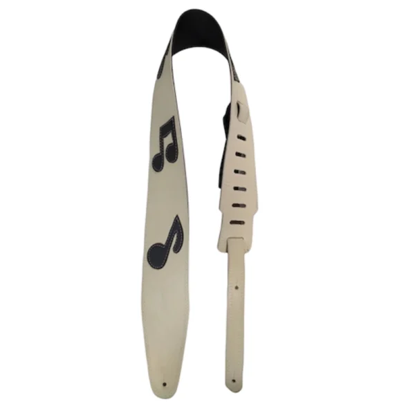 Correa 220-8/SRV De Cuero Blanco Con Notas Musicales Tijuana MAGIC MUSIC