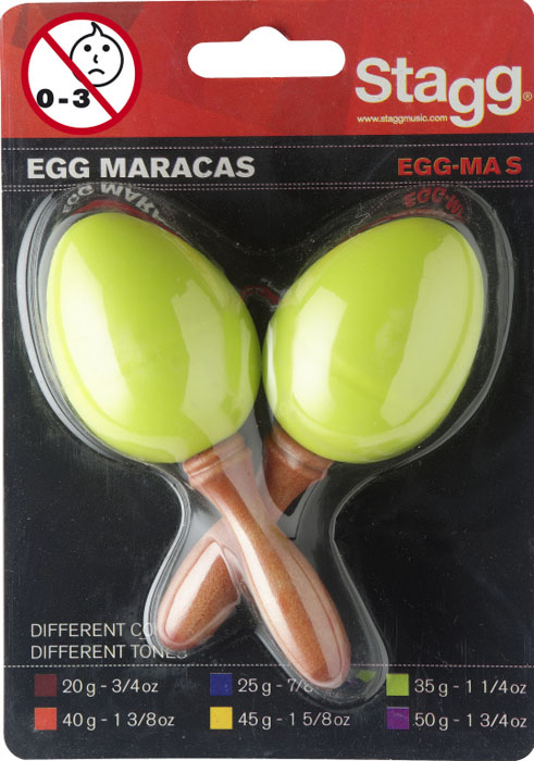 Huevos Ritmicos SEGMSRD Mango Corto En Blister-35 Gramos-Color Verde Stagg MJ MUSIC