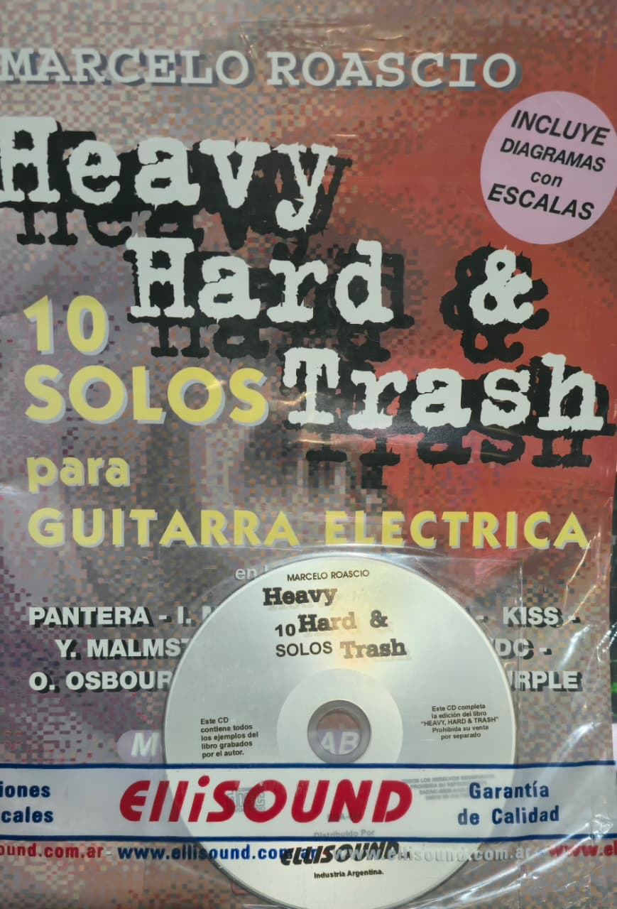 Libro Heavy,Hard & Trash-10 Bases Ritmicas Guitarra/Bajo/Bateria Roascio C/CD ALEYMAR
