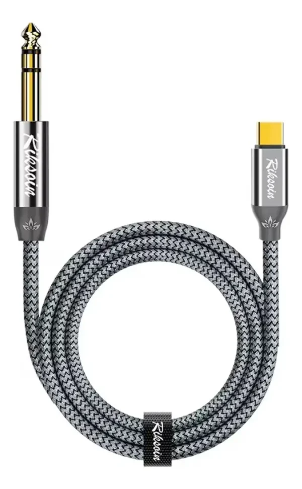 Cable De Audio RIK Usb Tipo C A Plug 1/4 Trs 1.2 Mtrs Riksoin CAMBO