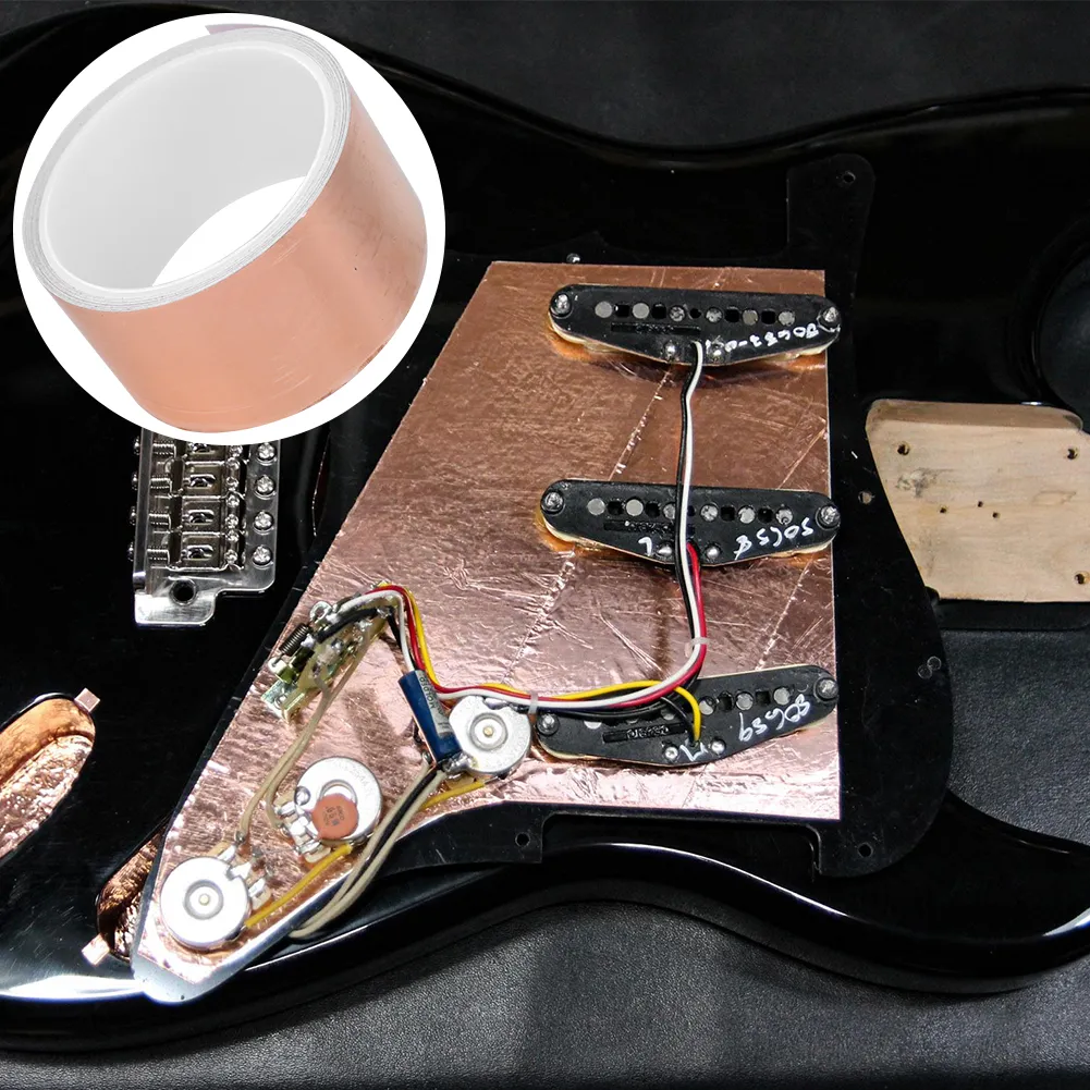 Lámina De Metal De Cobre Autoadhesiva CB1 Para Blindaje De Guitarra 1000x50x0,1mm CAMBO - Imagen 2