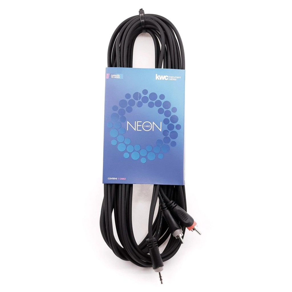 Cable Neon CN9002 (2) RCA (Inicial) - (1) Mini Plug Stereo 3,5 mm (Inicial) x 6 Mts Kwc BASE