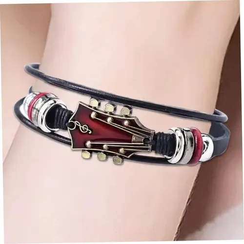 Pulsera De Guitarra PULS De Cuero Negro Rojo Varios Colores CAMBO - Imagen 2