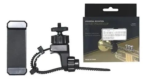 Soporte De Celular SOPCEL Ajustable Giratorio 360° Para Trompeta/Fliscornio/Saxofón Con Agarre Para Teléfono CAMBO - Imagen 2