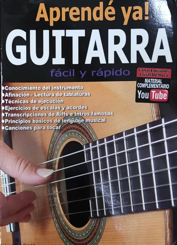 Libro Aprende A Tocar La Guitarra C/Sticker-Material Youtube Crisal De Roca DOREMI ARVILLA