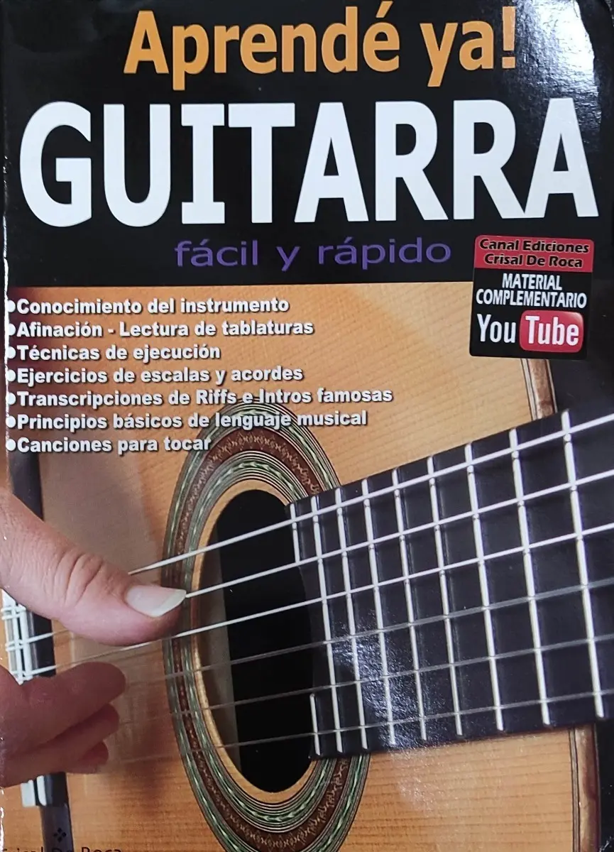 Libro Aprende A Tocar La Guitarra C/Sticker-Material Youtube Crisal De Roca DOREMI ARVILLA