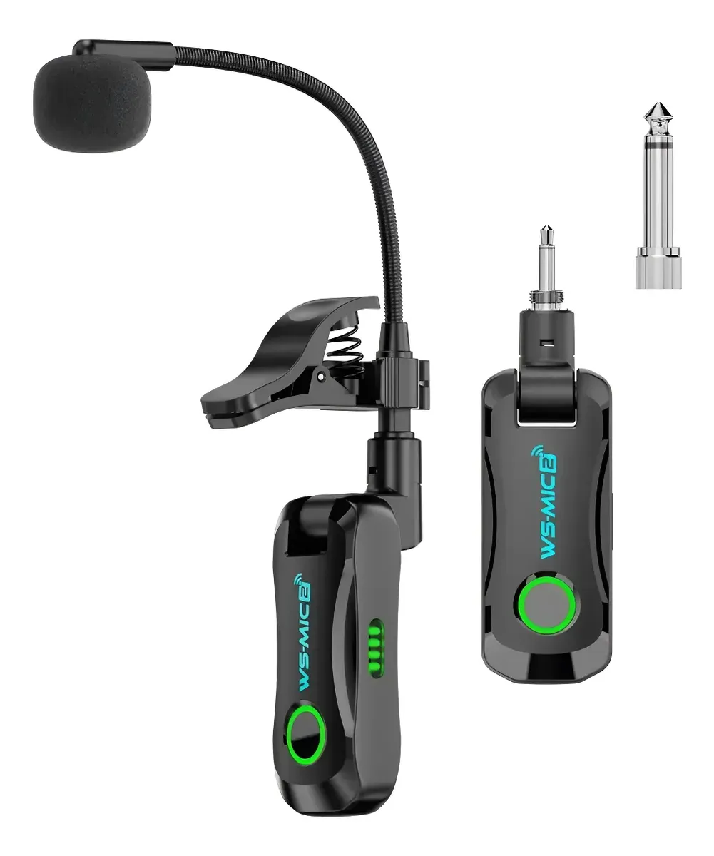 Micrófono Inalámbrico WSMIC2 Para Instrumentos De Vientos 2.4G Para Saxofón, Trompeta, Trombón, Etc CAMBO