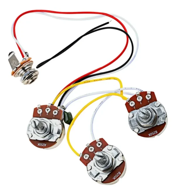 Sistema Cableado 2V1T Para Jazz Bass Con 3 Potes Y Jack CAMBO