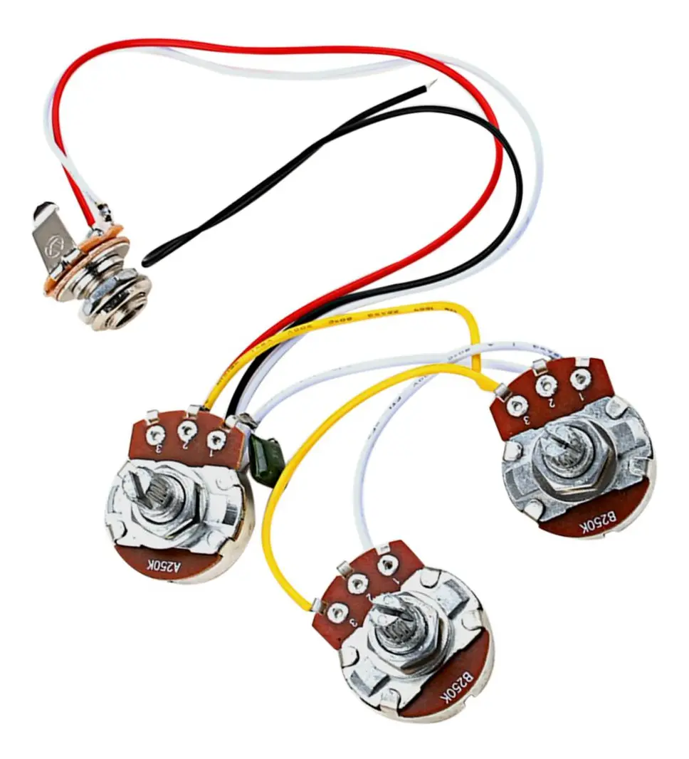 Sistema Cableado 2V1T Para Jazz Bass Con 3 Potes Y Jack CAMBO