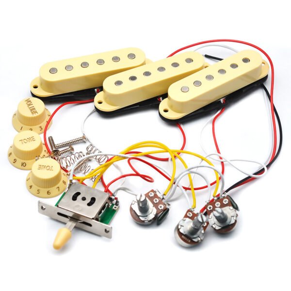 Cableado 2T1V De Microfonos De Guitarra Stratocaster Precableado Llave 5 Posiciones Crema CAMBO